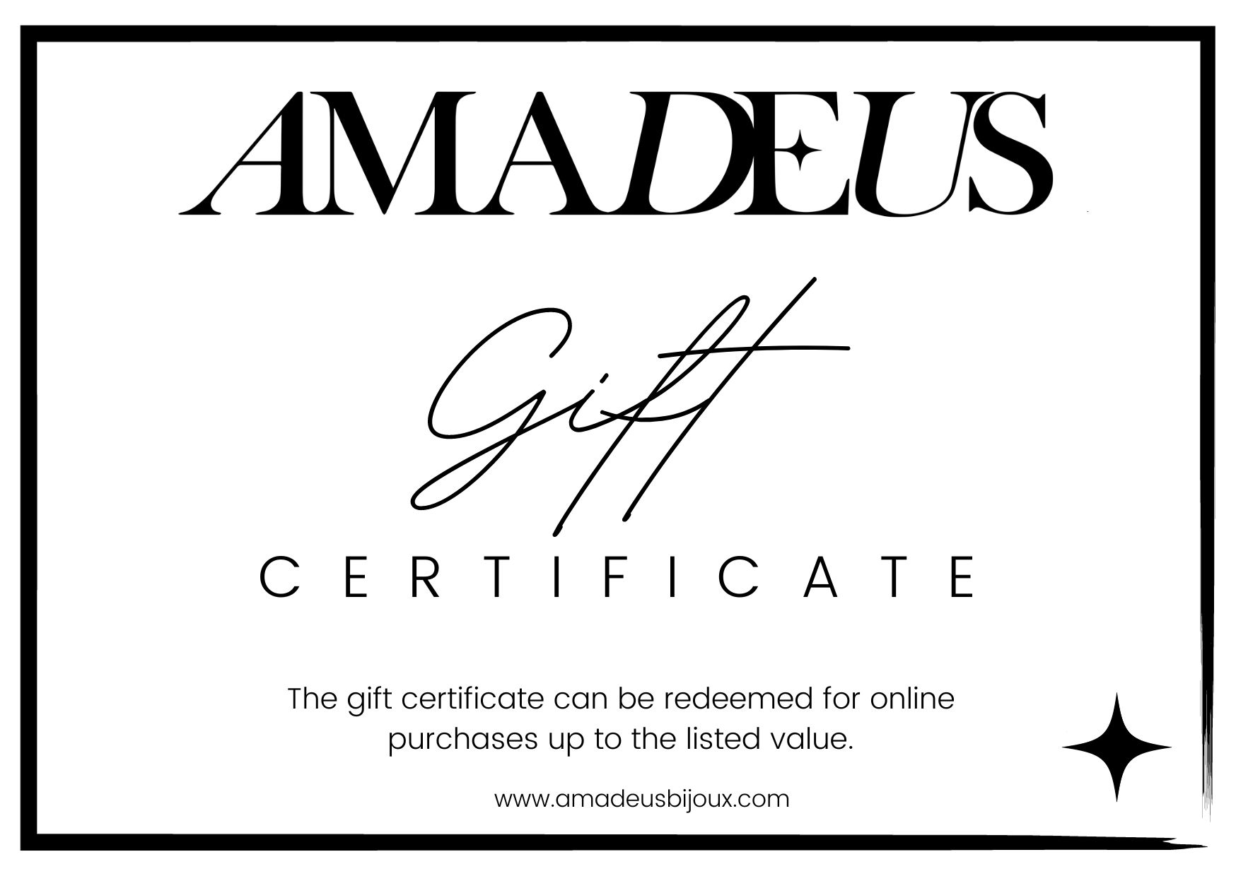 Give the gift of Amadeus! Select any denomination below and we will send you a digital discount code to use on the site
