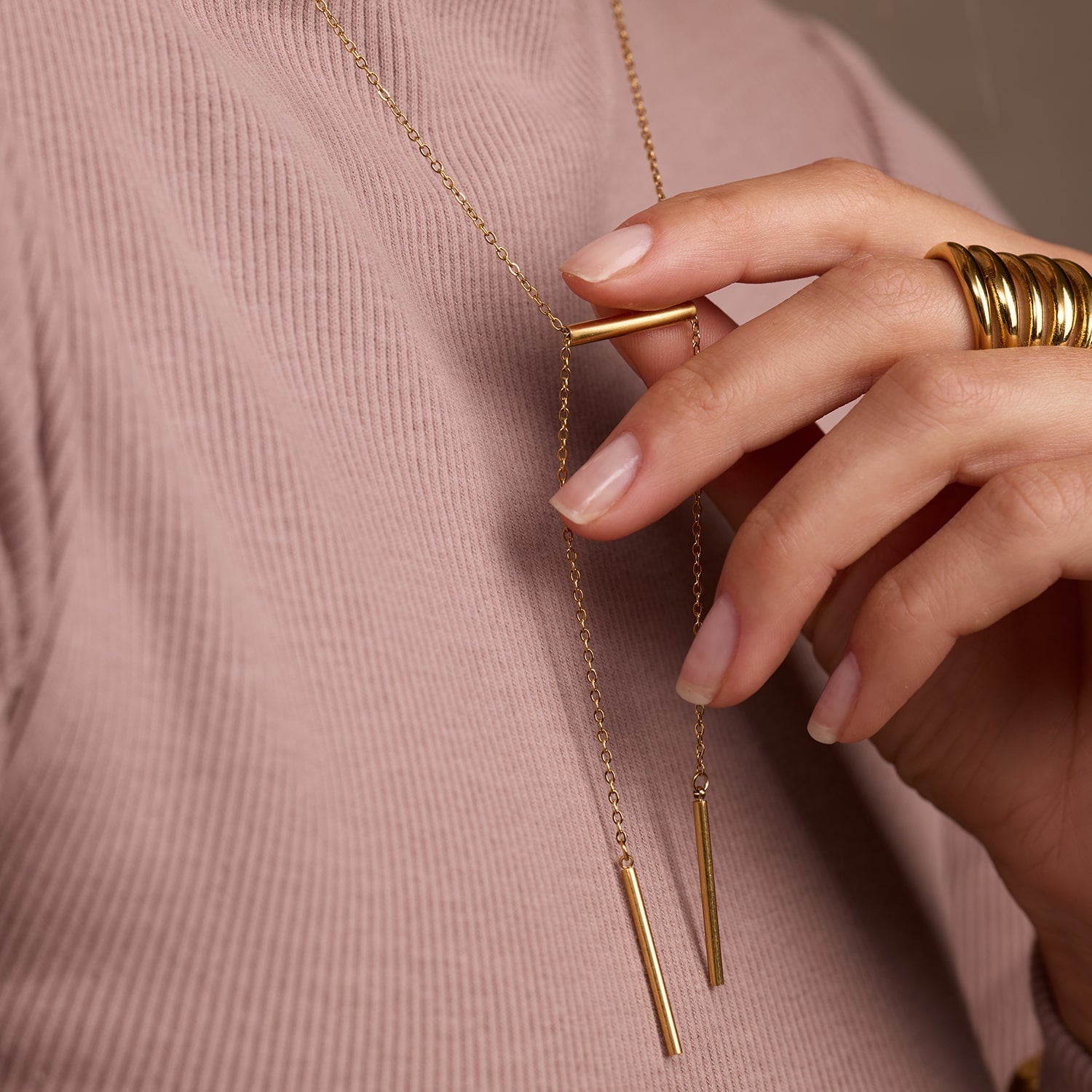 Lines Long Bar Necklace - Amadeus