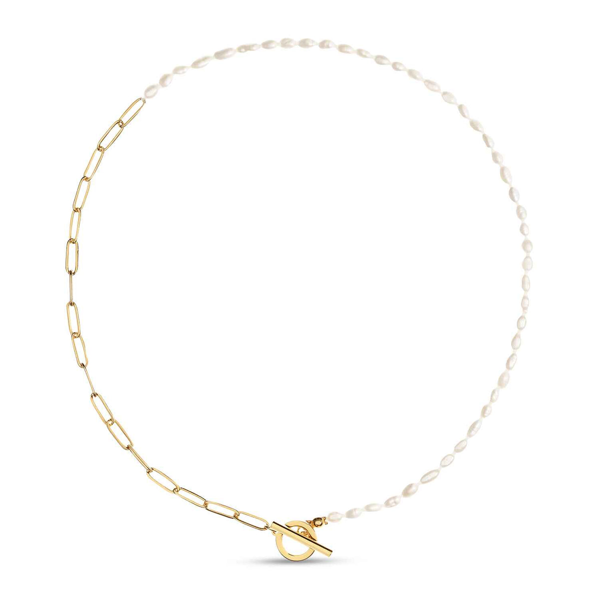 Alba Mixed Pearl Gold Chain Necklace