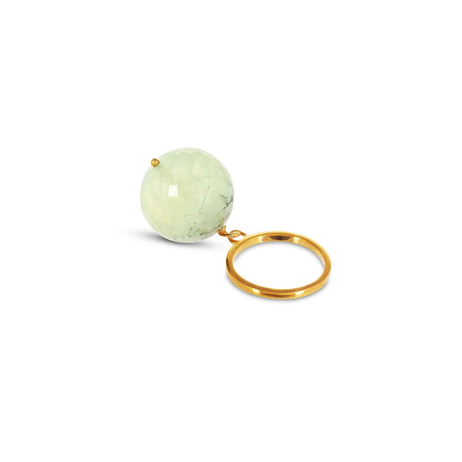 The Bubble Green Aventurine Ring is size adjustable and features a vintage light green gemstone hand faceted to reflect the light. This stunning ring is light around the finger and add a pop of colour to any outfit.