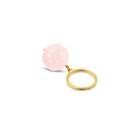 Our very popular Bubble Pink Quartz Ring features a beautiful vintage pink gemstone attached to a size adjustable gold band. The lustrous shades of pink and gold go hand in hand and make this a unique statement ring.