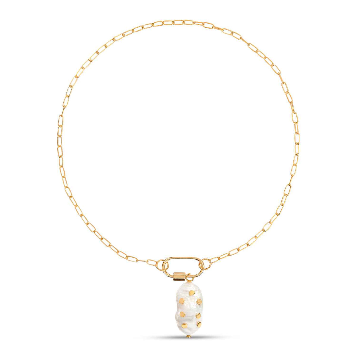 Daphne Paperclip Chain Necklace Barnacle Pendant