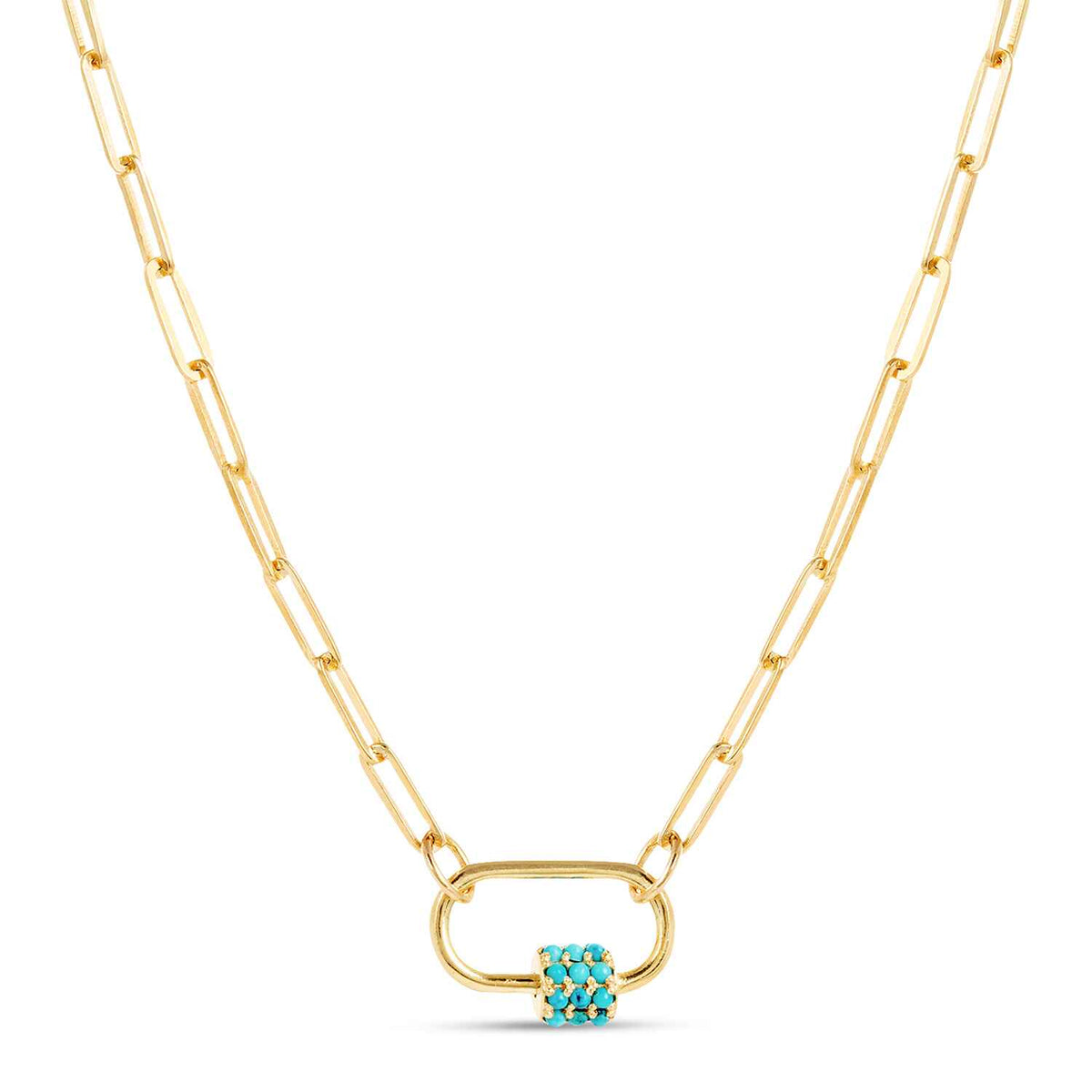 Daphne Gold Necklace Carabiner lock