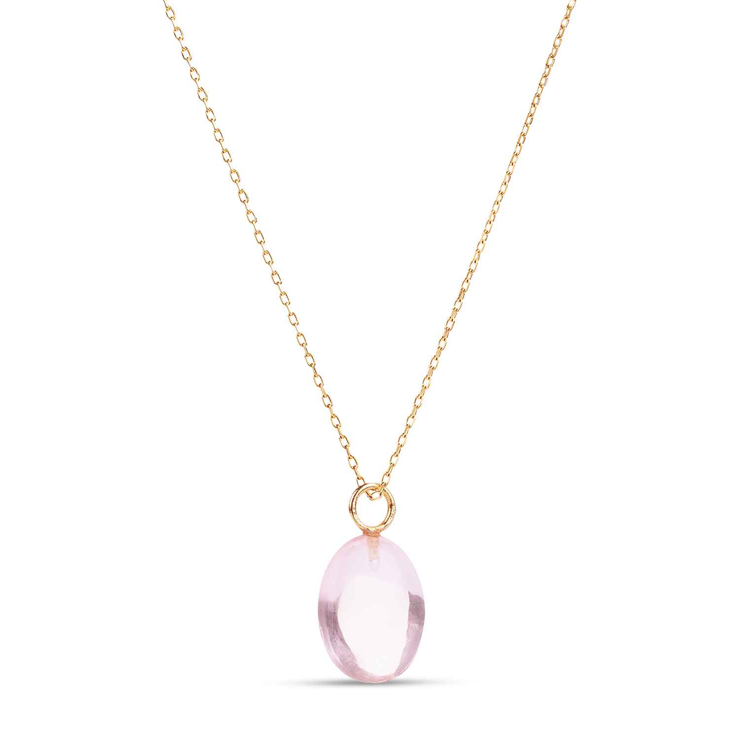 A layering game changer, our Eden Gold Chain Necklace with Pink Quartz Pendant is effortless. The sustainable necklace is handmade with a vintage gemstone and recycled 18k gold.