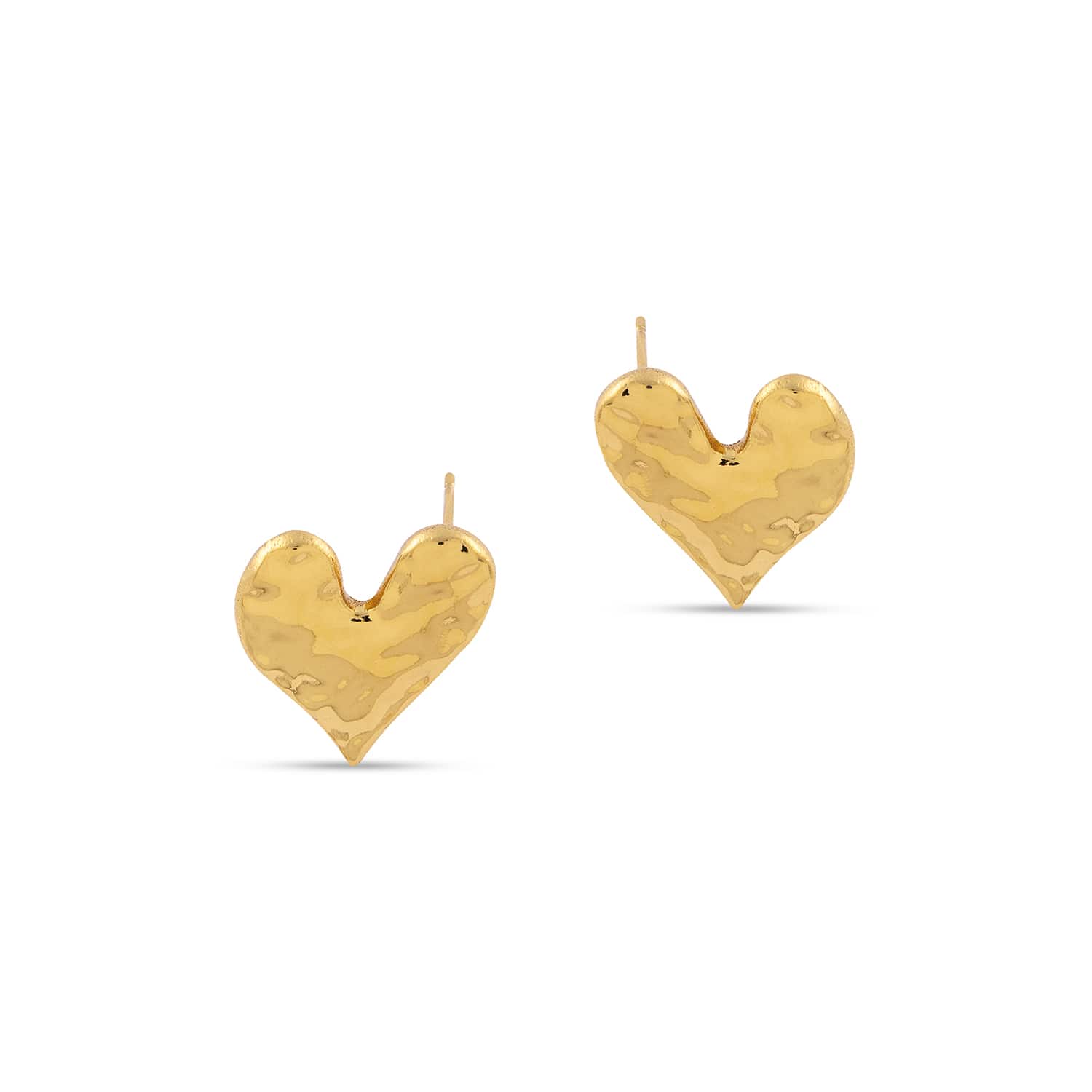 Gold Heart Stud Earrings - Amadeus