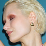 Gold Heart Stud Earrings - Amadeus