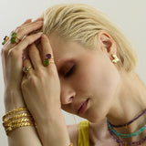 Gold Heart Stud Earrings - Amadeus