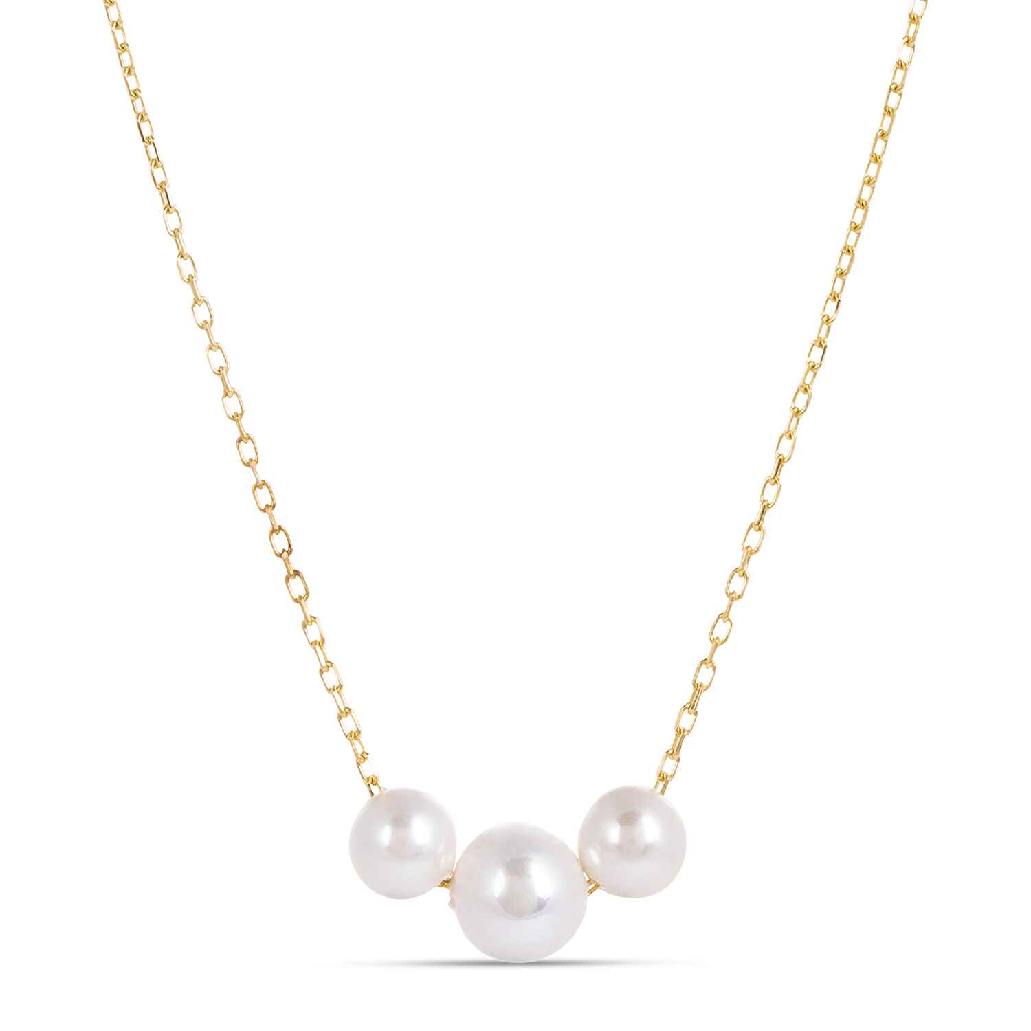 Laura Gold Necklace: Pearl Necklace
