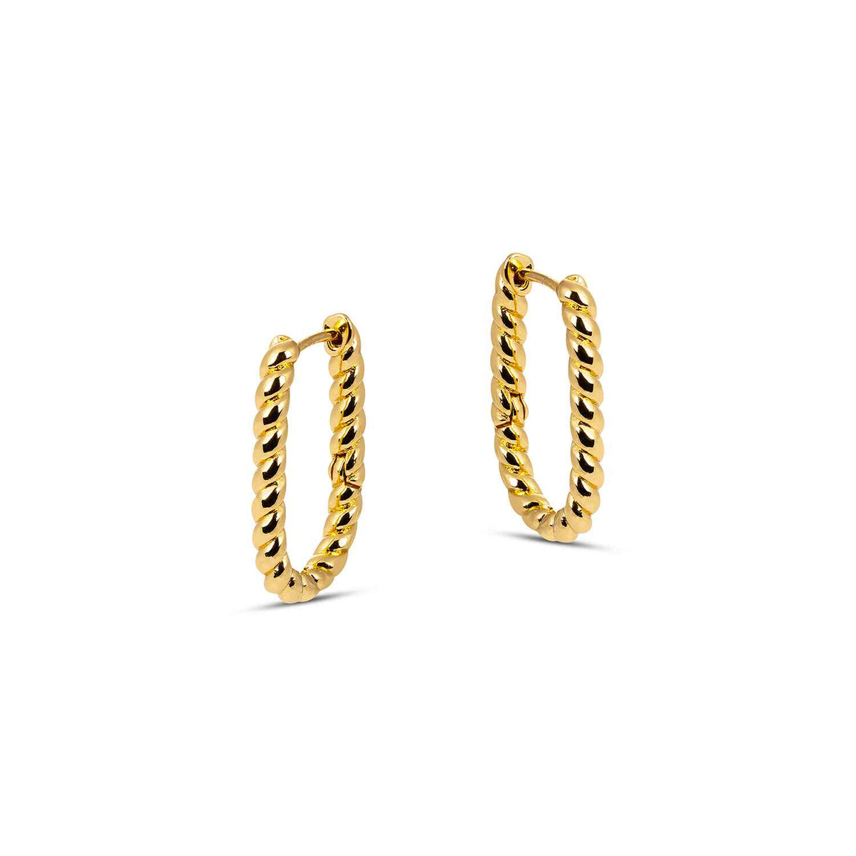 Lilly Twisted Rectangular Hoop Earrings