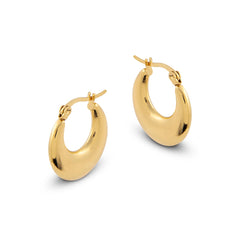Lola Flat Moon Hoop Earrings - Amadeus