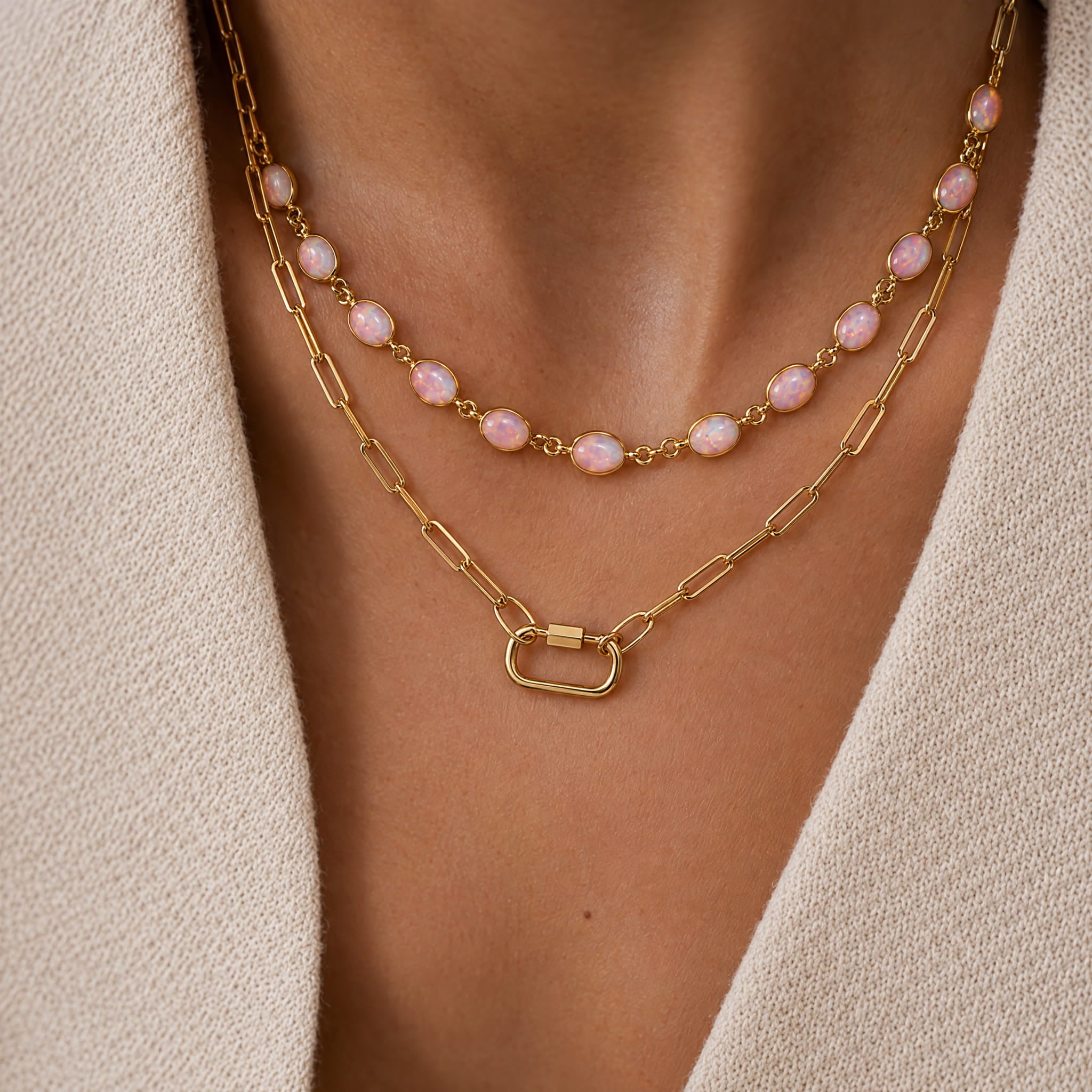 Luna Pink Opal Necklace