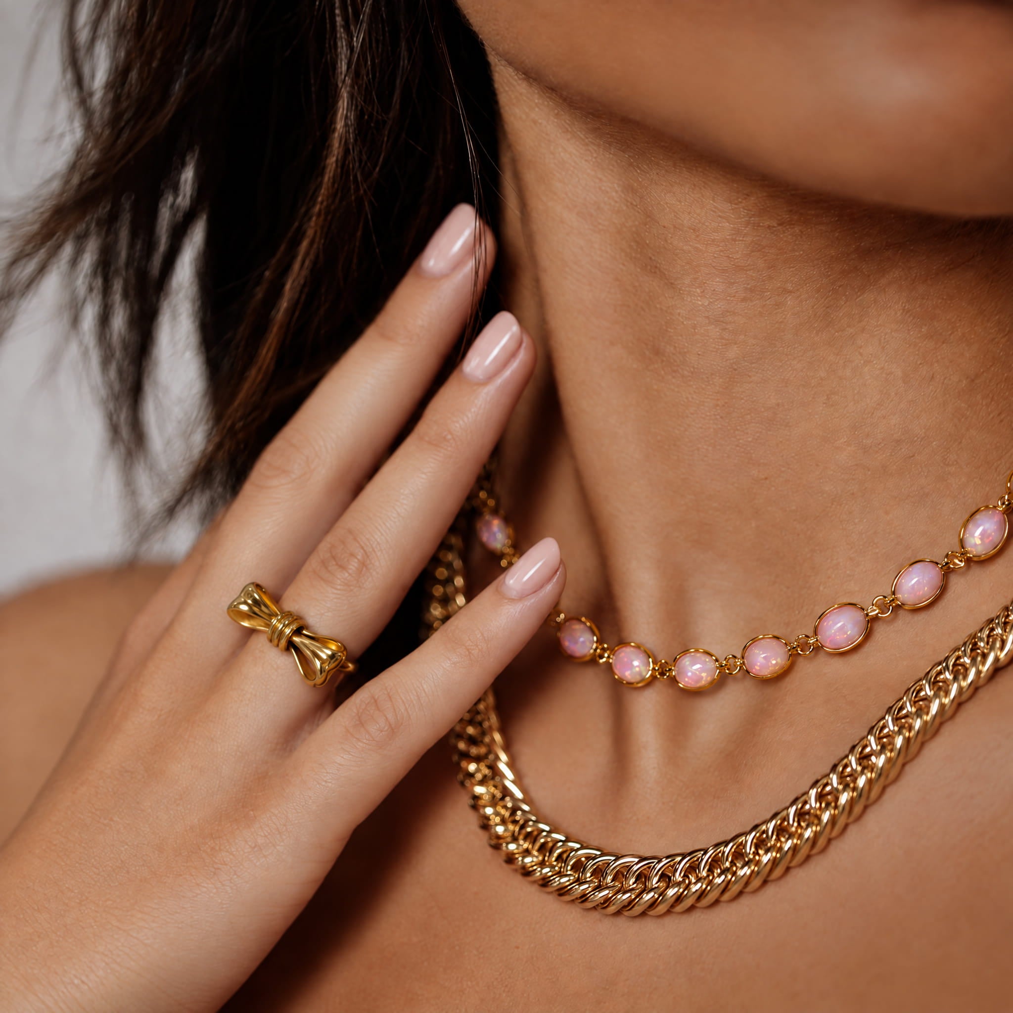 Luna Pink Opal Necklace