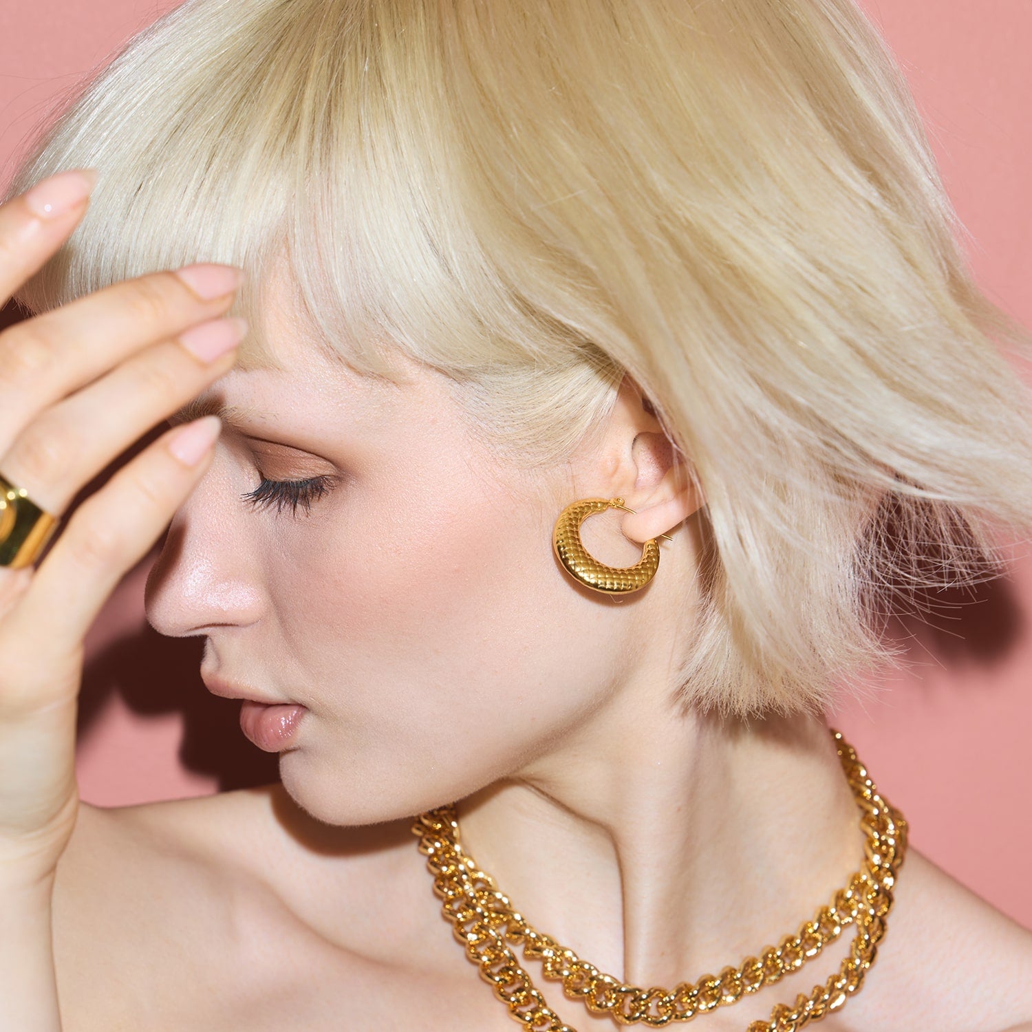 Lola Quilted Hoop Earrings - Amadeus