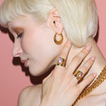 Lola Quilted Hoop Earrings - Amadeus