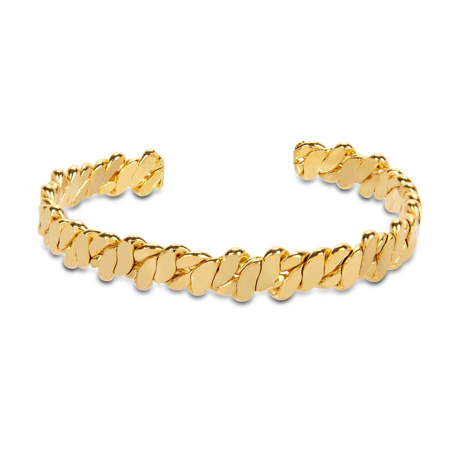 Delicately handmade to fit any wrist size, the Otto Pebble Gold Bangle is designed to reflect the texture of pebbled beach. This sustainable open cuff looks great worn alone or stacked.