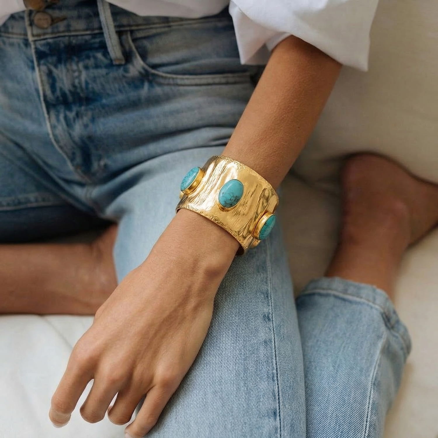 Riviera Large Turquoise Cuff