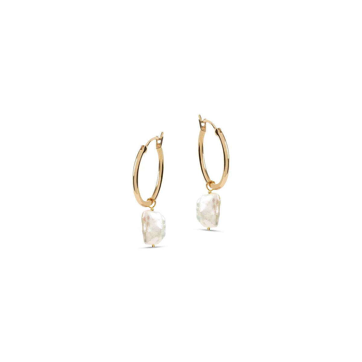 Venus Hoop Earrings Keshi Pearl Charm