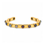 Amadeus Aurora Gold Cuff Bracelet With Grey Pearls