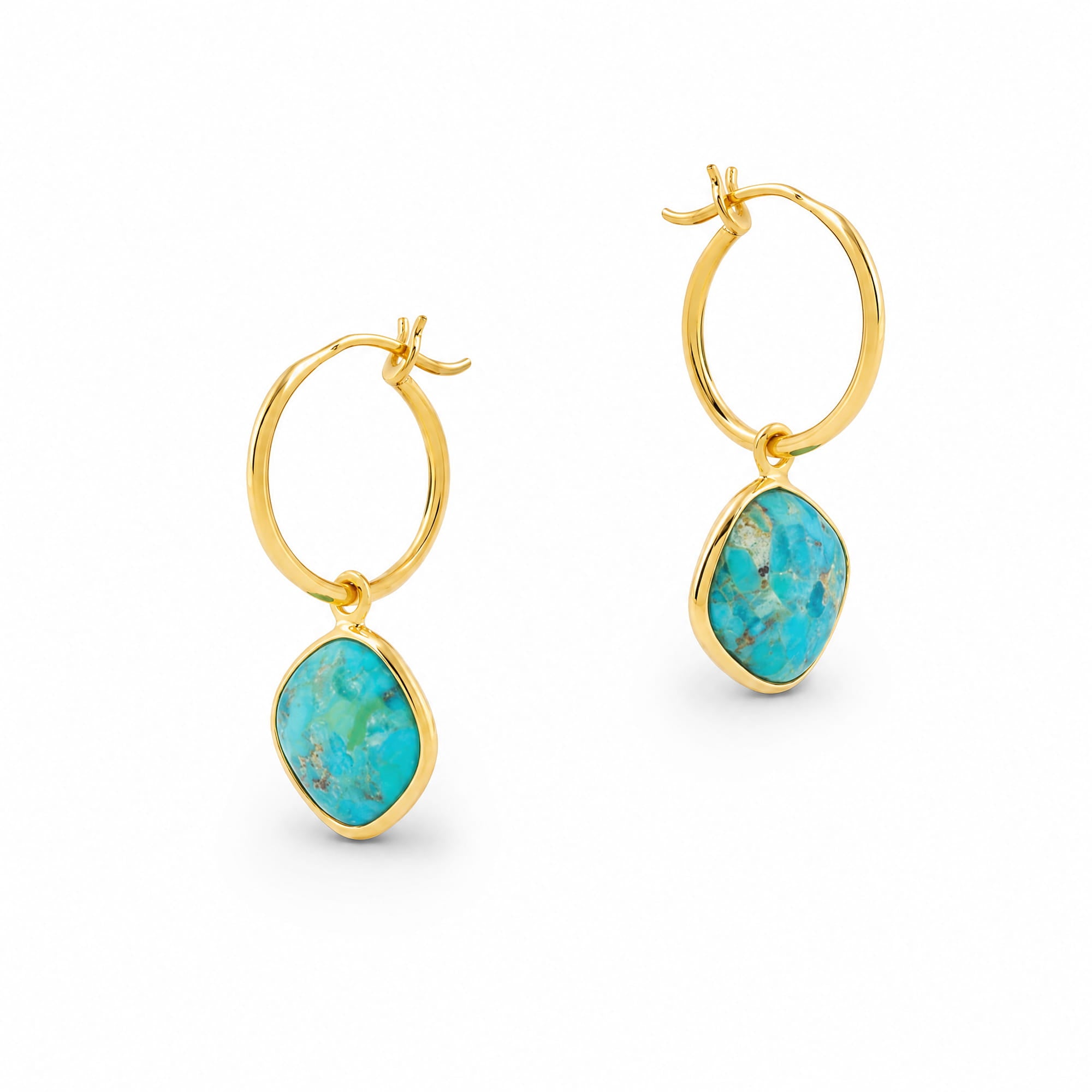 Amadeus Arizona Turquoise Hoop Earrings