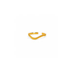 A gold open cuff ring with a textured, wavy pattern, shown on a plain white background.