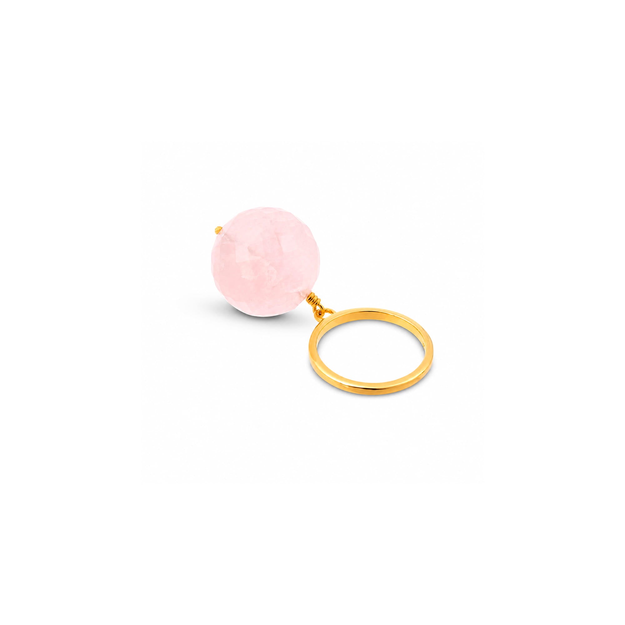 Amadeus Bubble Pink Quartz Gold Ring 