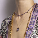 Eden Gold Chain Necklace with Amethyst Pendant - Amadeus