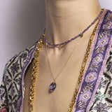 Eden Gold Chain Necklace with Amethyst Pendant - Amadeus