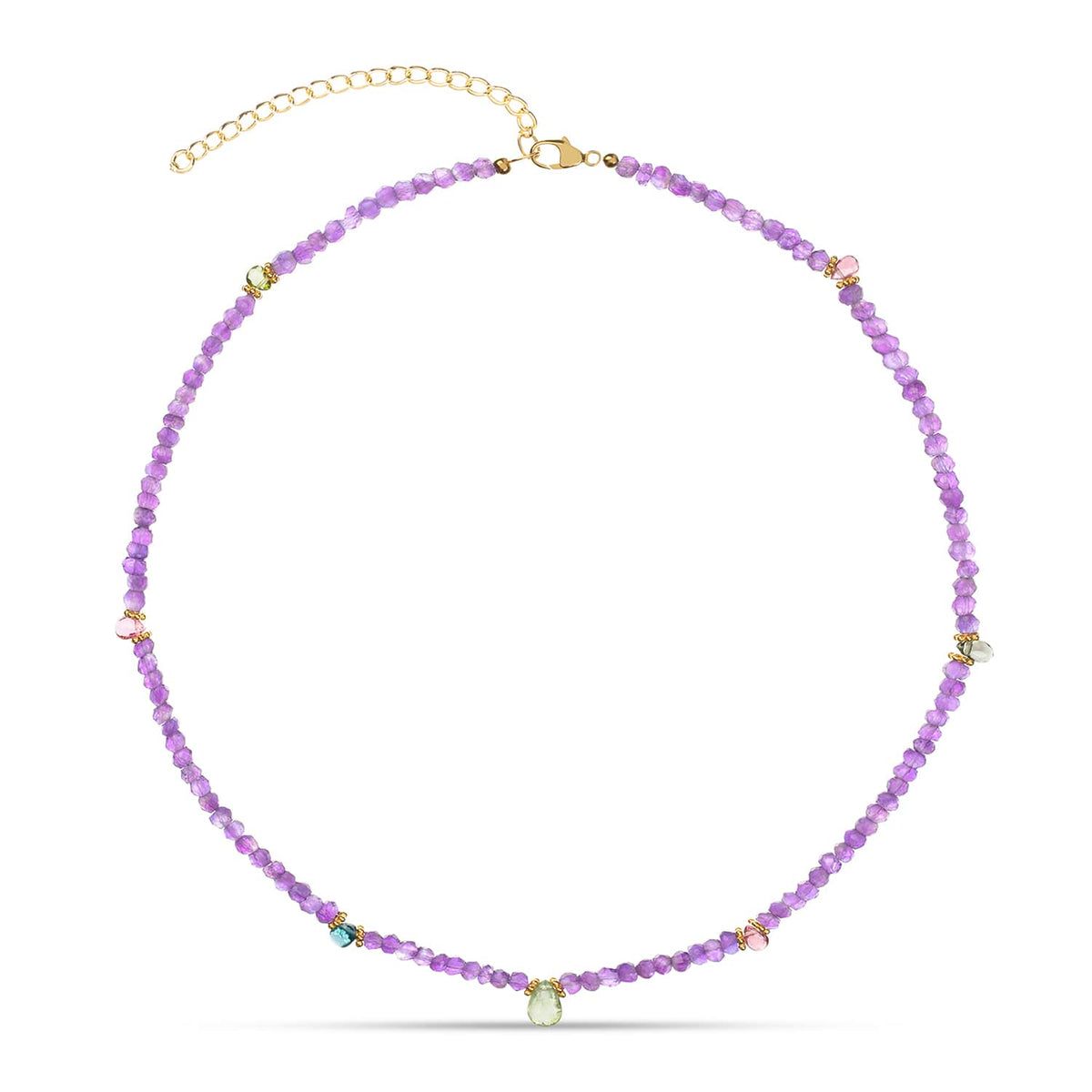 Ines Amethyst Tourmaline Gemstone Necklace
