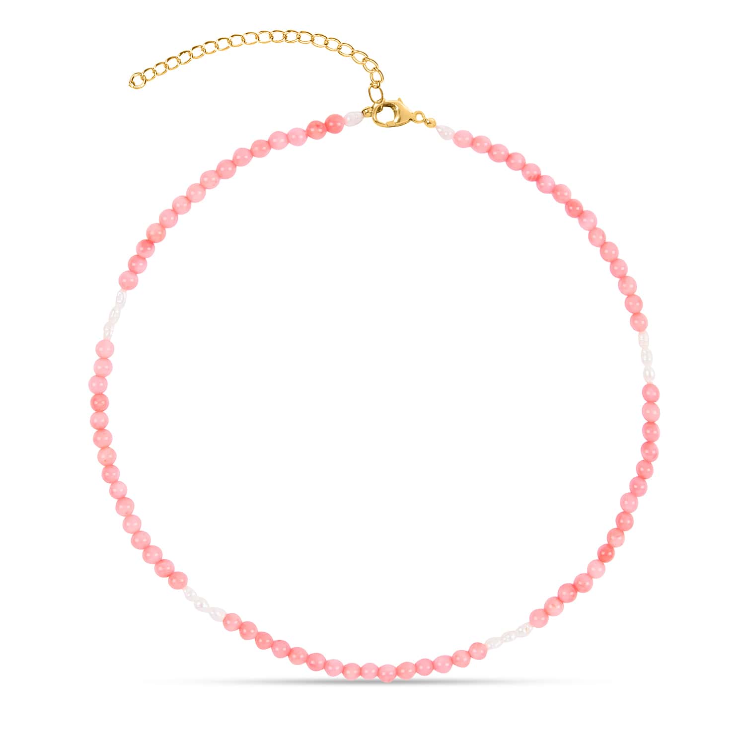 Ines Coral & Pearl Gemstone Necklace - Amadeus