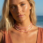 Ines Coral & Pearl Gemstone Necklace - Amadeus