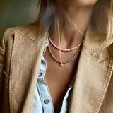 Ines Coral & Pearl Gemstone Necklace - Amadeus
