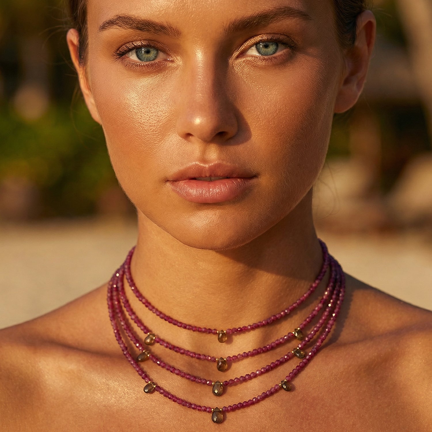 Ines Ruby and Tourmaline Gemstone Necklace - Amadeus