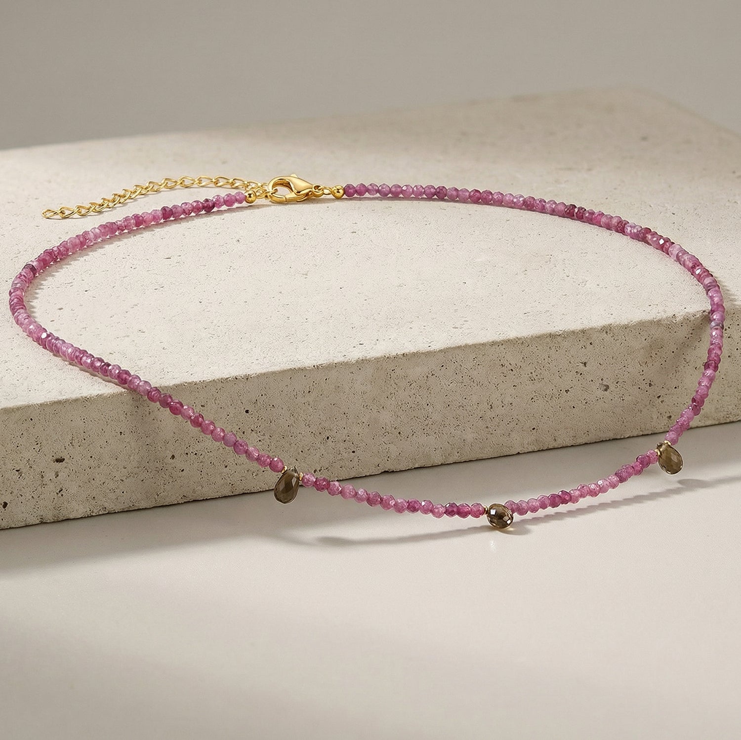 Ines Ruby and Tourmaline Gemstone Necklace - Amadeus