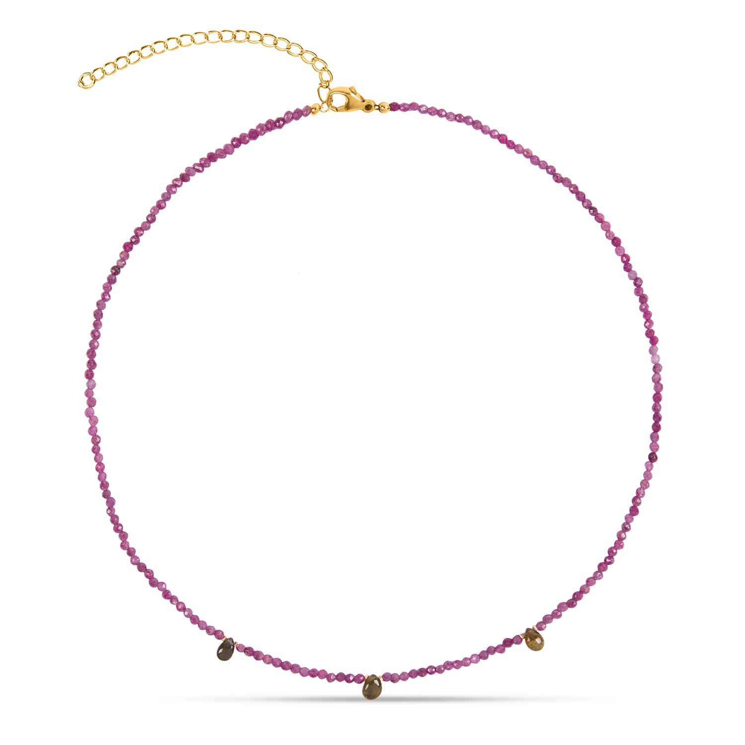 Ines Ruby and Tourmaline Gemstone Necklace - Amadeus