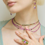 Ines Ruby and Tourmaline Gemstone Necklace - Amadeus