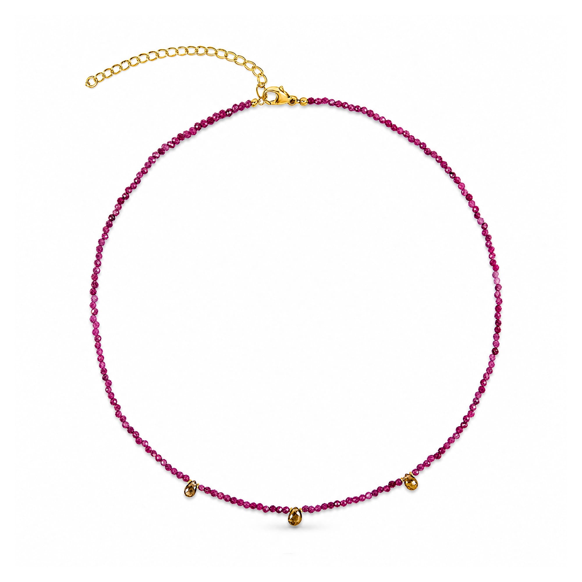 Amadeus Ines Ruby and Tourmaline Gemstone Necklace