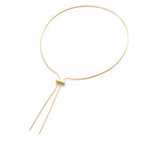 Lines Long Gold Nugget Necklace