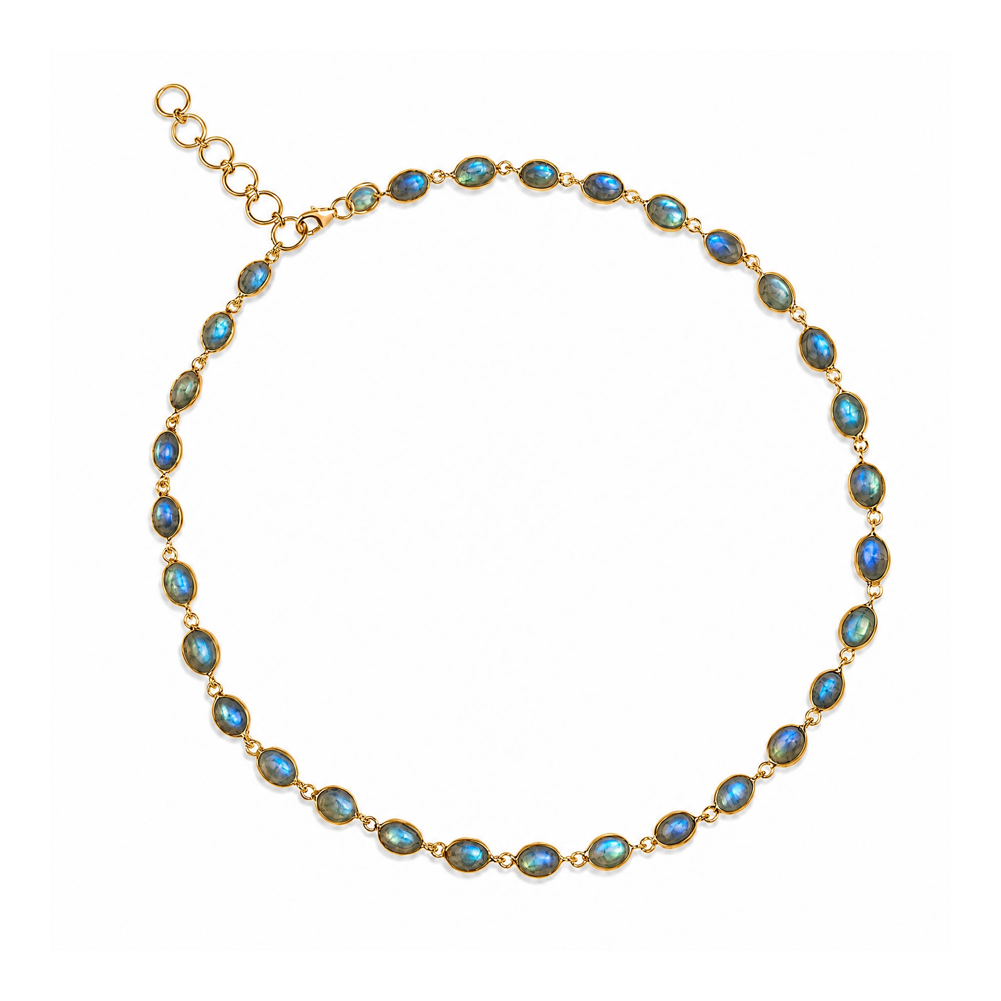 Amadeus Luna Labradorite Gold Chain Necklace