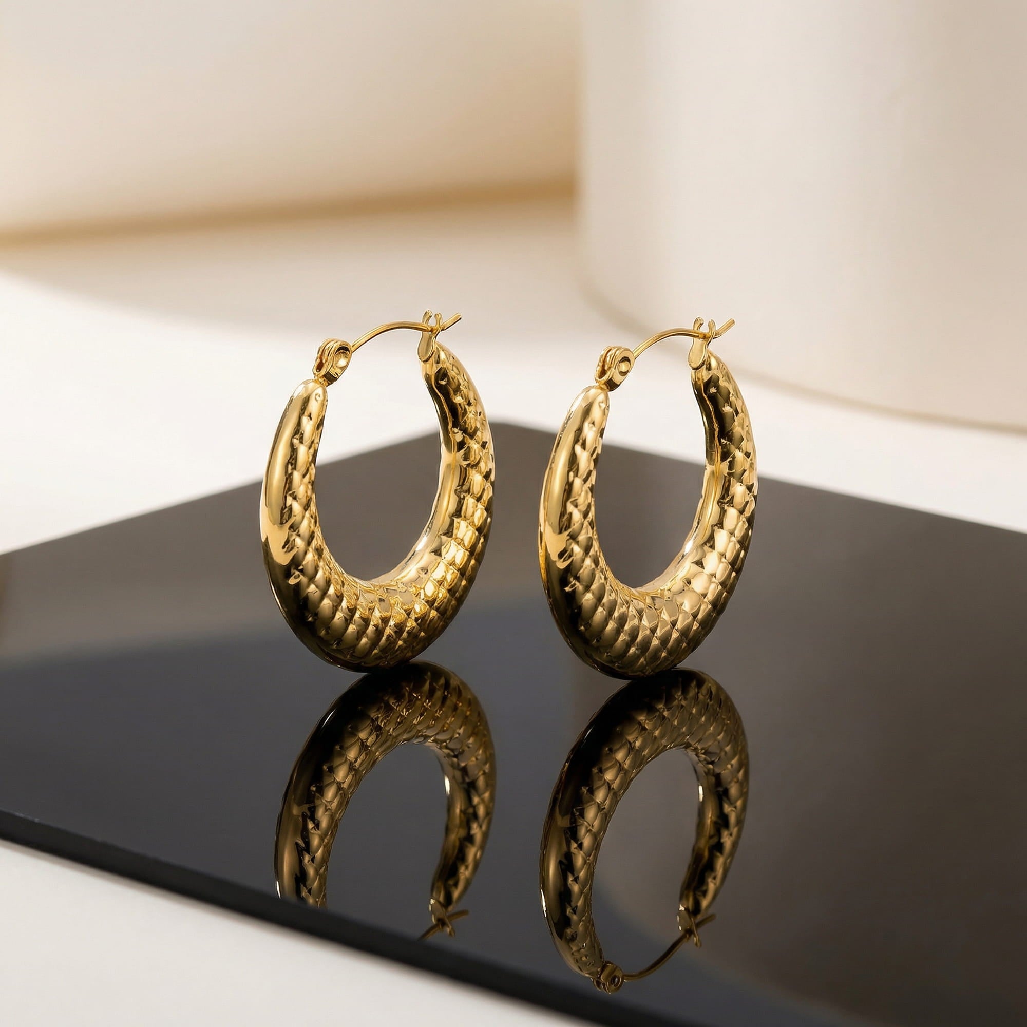 Lola Quilted Hoop Earrings - Amadeus