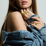 Nudo Gold Dotted Ring (adjustable)