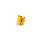Nudo Gold Long hammered Ring (adjustable)