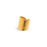 Nudo Gold Long hammered Ring (adjustable) - Amadeus