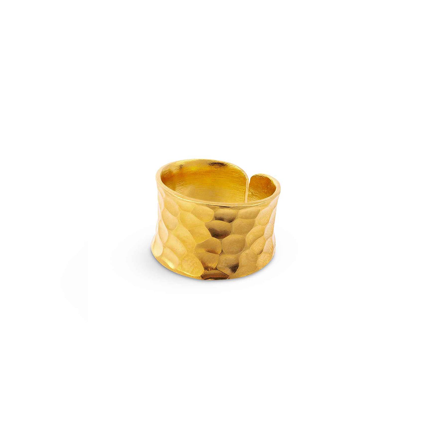 Nudo Gold Short Hammered Ring (adjustable) - Amadeus