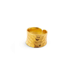 Nudo Gold Short Hammered Ring (adjustable) - Amadeus