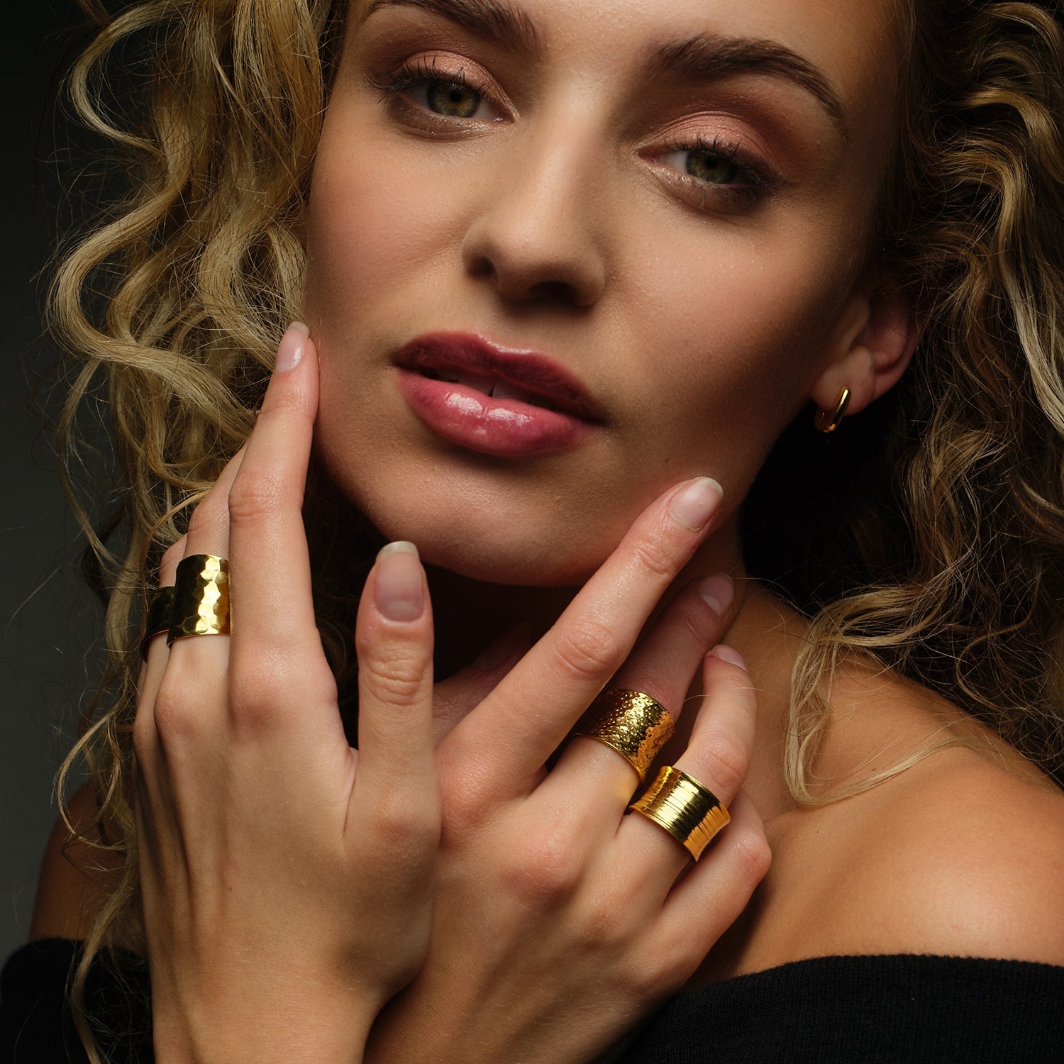 Nudo Gold Short Scratch Ring (adjustable)