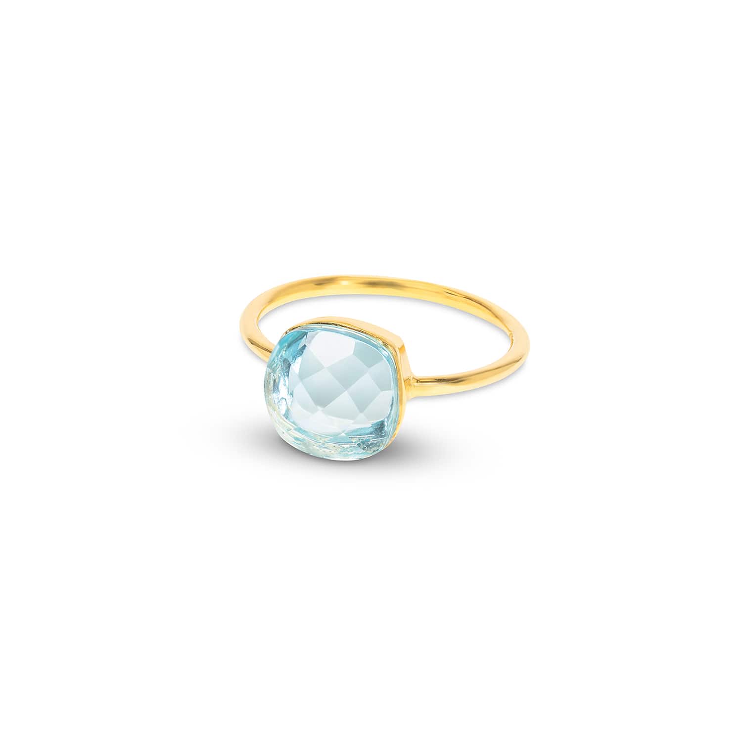 Sophia Blue Topaz Gold Ring