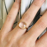 Sophia Rose Quartz Gold Ring - Amadeus