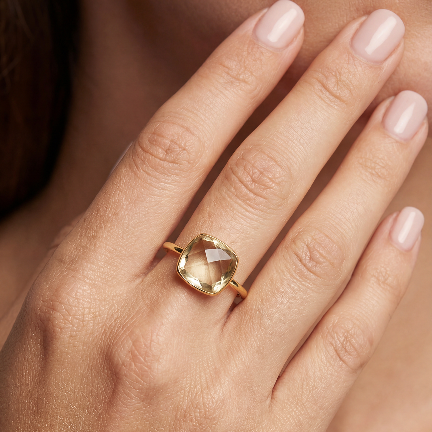 Sophia Prasiolite Gold Ring - Amadeus