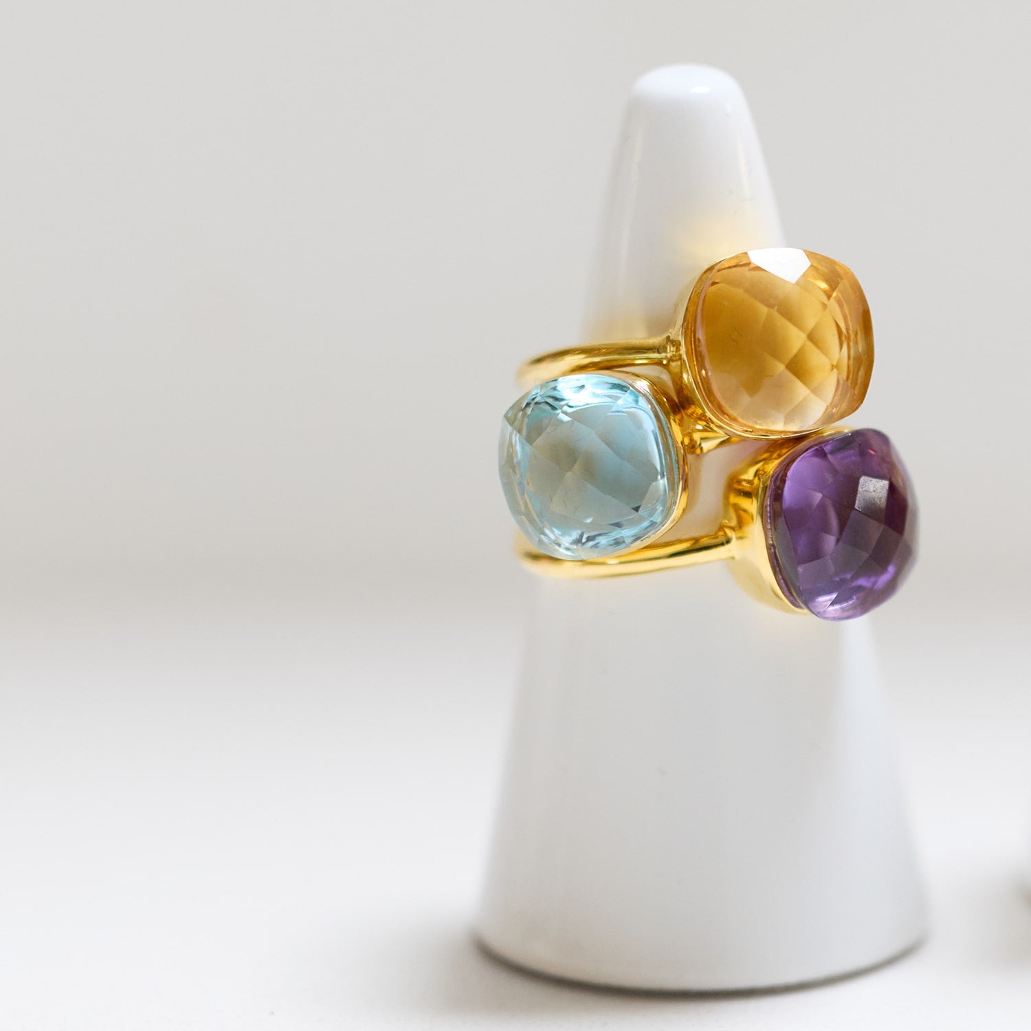 Sophia Blue Topaz Gold Ring