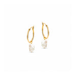 Venus Gold Hoop Earrings With Keshi Pearl Charm